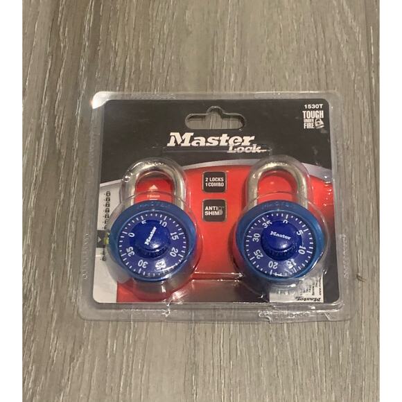 Master Lock Dial Combination Padlock (2 locks)- Blue - Picture 1 of 1